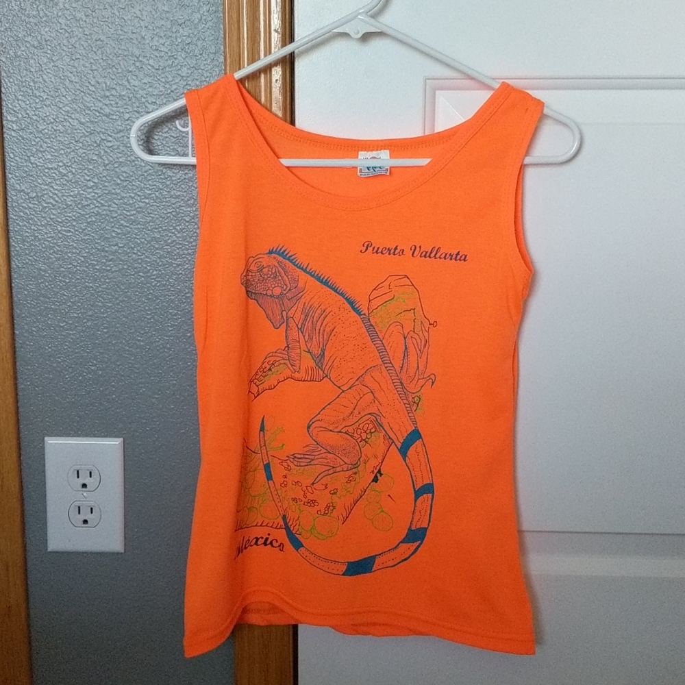 PARAISO'S Neon Orange Mexico Tank Top